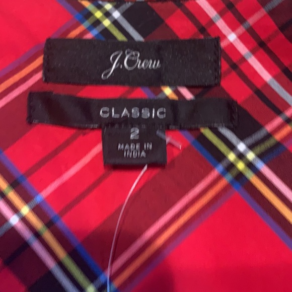 J. Crew  NWT Crisp Plaid Button Down Shirt 2 - Picture 5 of 8